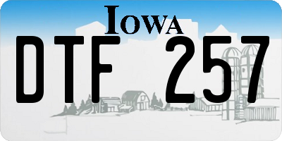 IA license plate DTF257