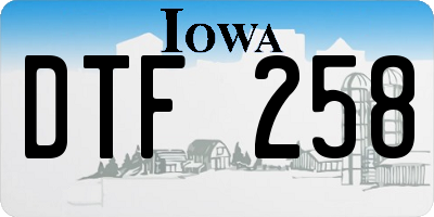 IA license plate DTF258