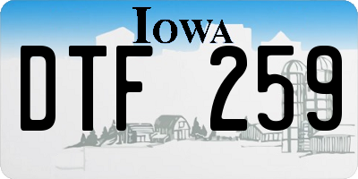 IA license plate DTF259