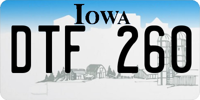 IA license plate DTF260