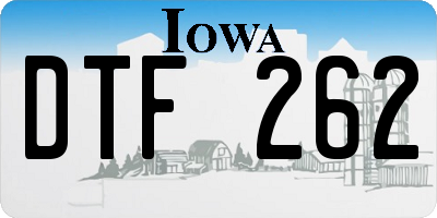 IA license plate DTF262