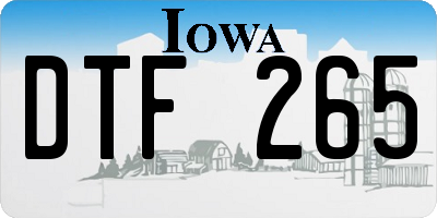 IA license plate DTF265