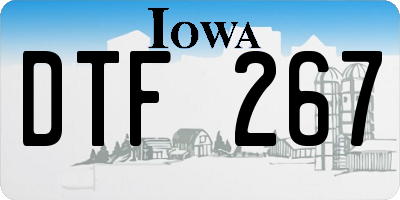 IA license plate DTF267