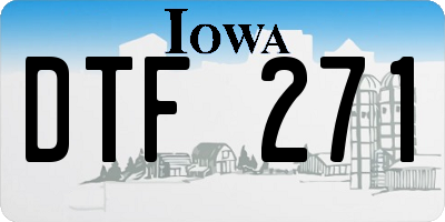 IA license plate DTF271