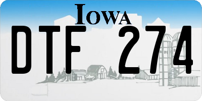 IA license plate DTF274