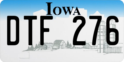 IA license plate DTF276