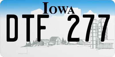 IA license plate DTF277