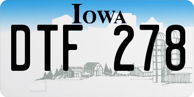 IA license plate DTF278