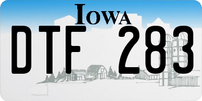 IA license plate DTF283