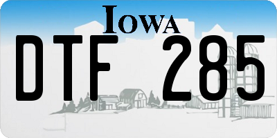IA license plate DTF285