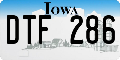 IA license plate DTF286