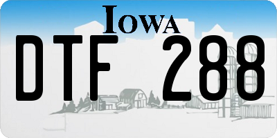 IA license plate DTF288