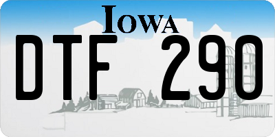 IA license plate DTF290