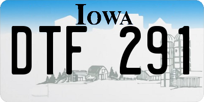 IA license plate DTF291