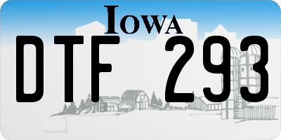 IA license plate DTF293