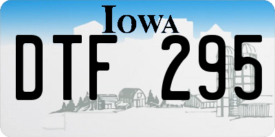 IA license plate DTF295