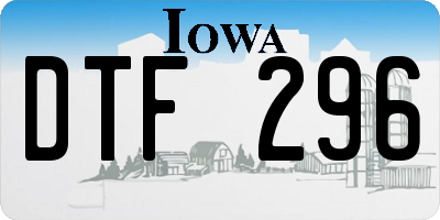 IA license plate DTF296