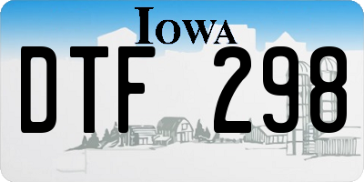 IA license plate DTF298