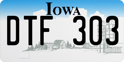 IA license plate DTF303