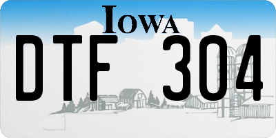 IA license plate DTF304