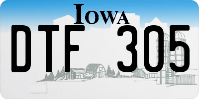 IA license plate DTF305