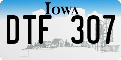 IA license plate DTF307