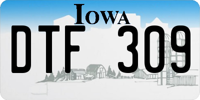 IA license plate DTF309