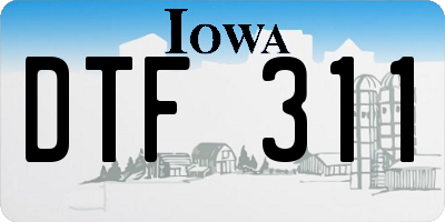 IA license plate DTF311