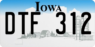 IA license plate DTF312