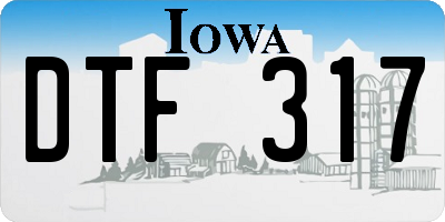 IA license plate DTF317