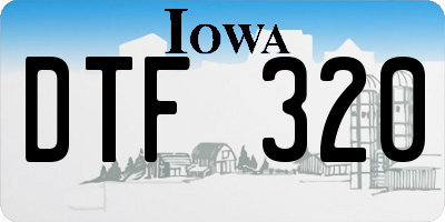 IA license plate DTF320