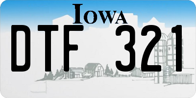 IA license plate DTF321