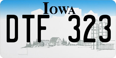 IA license plate DTF323
