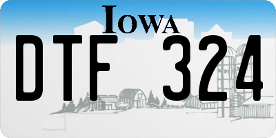 IA license plate DTF324