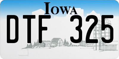 IA license plate DTF325