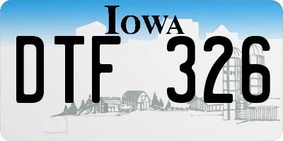 IA license plate DTF326