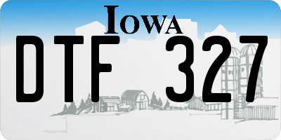 IA license plate DTF327