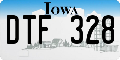 IA license plate DTF328