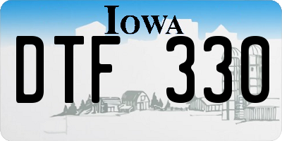 IA license plate DTF330