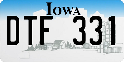 IA license plate DTF331