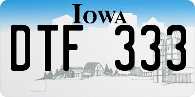 IA license plate DTF333