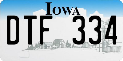 IA license plate DTF334