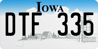 IA license plate DTF335