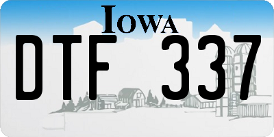 IA license plate DTF337