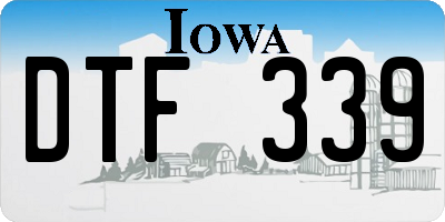 IA license plate DTF339