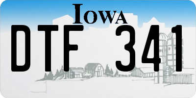 IA license plate DTF341