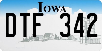 IA license plate DTF342