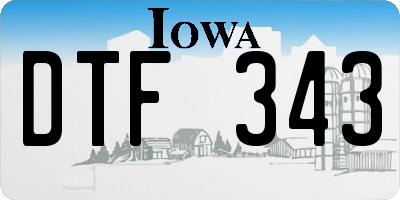 IA license plate DTF343