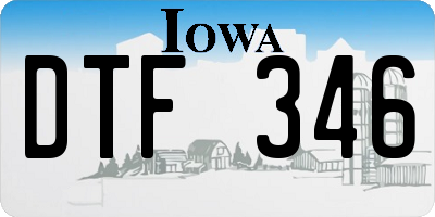 IA license plate DTF346