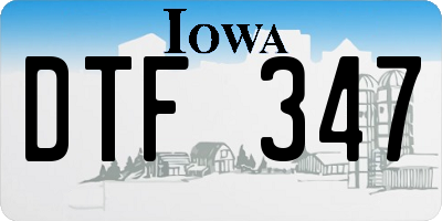 IA license plate DTF347